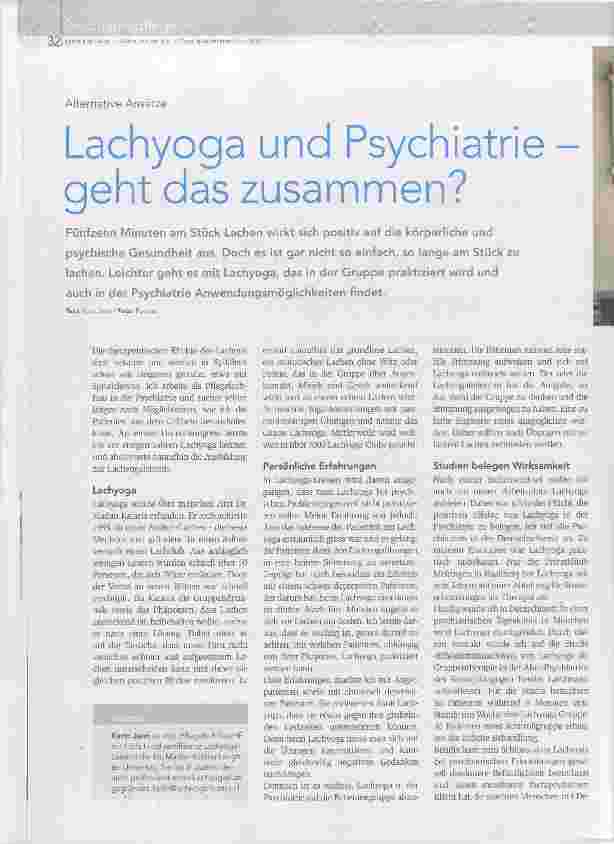 Vorschauseite 1: Lachyoga und Psychiatrie geht das zusammen?