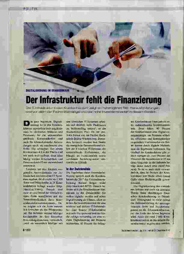Vorschauseite 1: Der Infrastruktur fehlt die Finanzierung