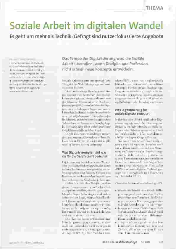 Vorschauseite 1: Soziale Arbeit im digitalen Wandel