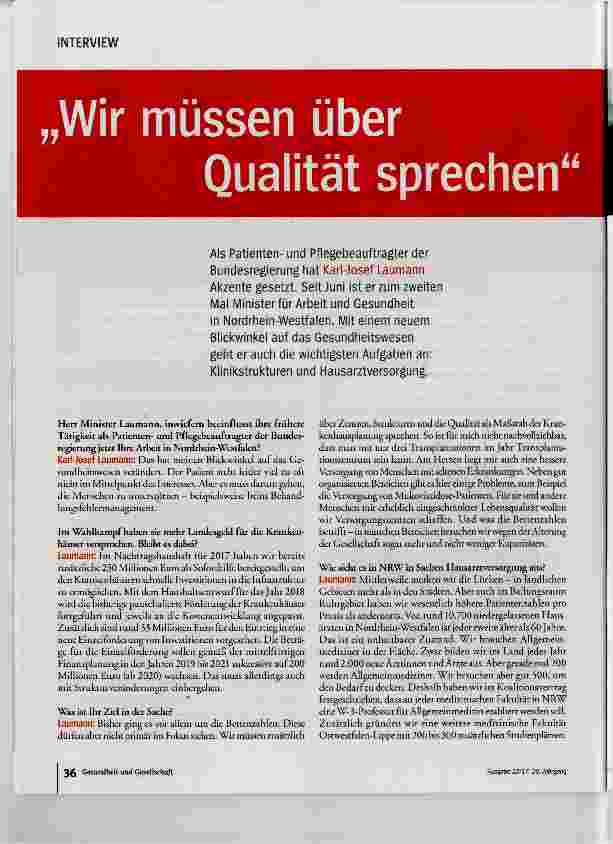 Vorschauseite 1: Wir müssen über Qualität sprechen