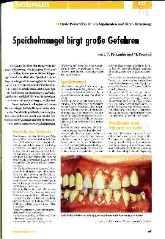 Vorschauseite 1: Speichelmangel birgt große Gefahren