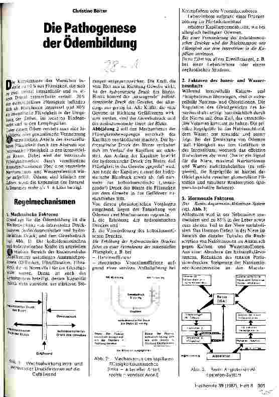 Vorschauseite 1: Die Pathognese der Ödembildung