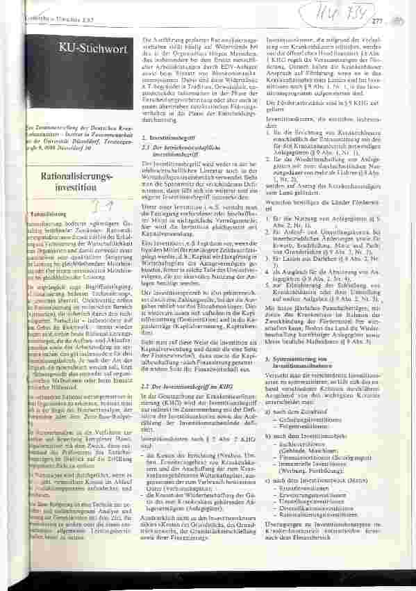 Vorschauseite 1: Rationalisierungsinvestition