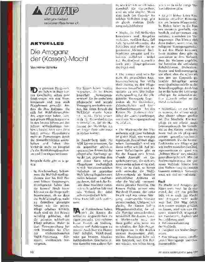 Vorschauseite 1: Die Arroganz der (Kassen)-Macht