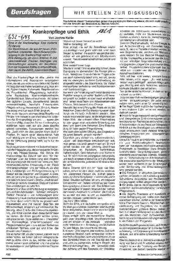Vorschauseite 1: Krankenpflege und Ethik