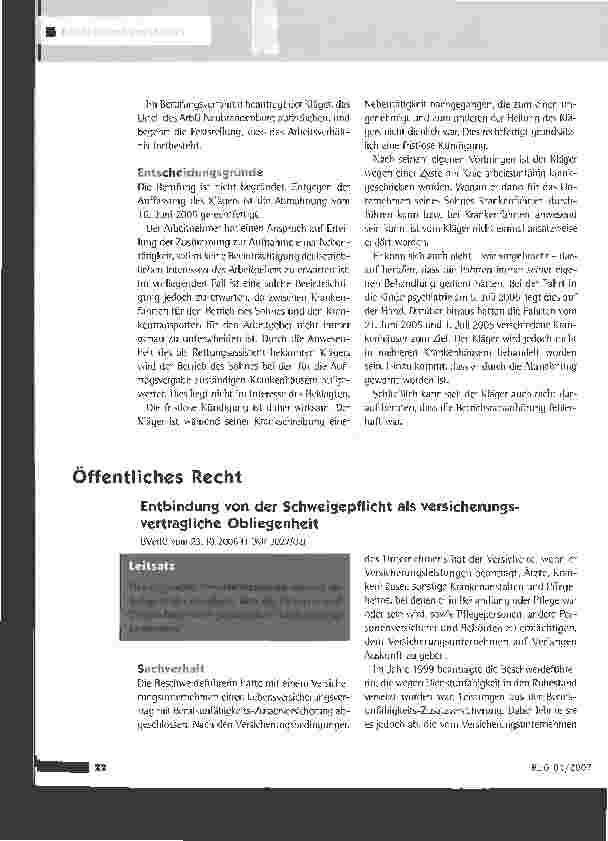 Vorschauseite 2: Fristlose Kündigung eines Rettungsassistenten wegen Nebentätigkeit im Krankheitsfall