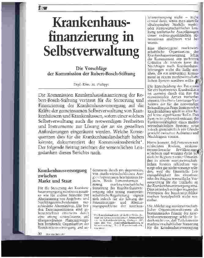 Vorschauseite 1: Krankenhausfinanzierung in Selbstverwaltung