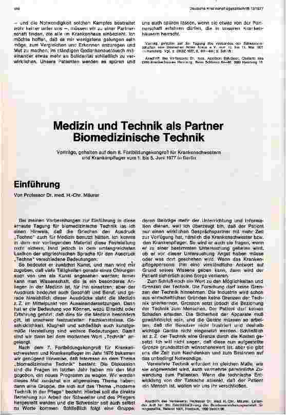 Vorschauseite 5: Partnerschaft im Krankenhaus