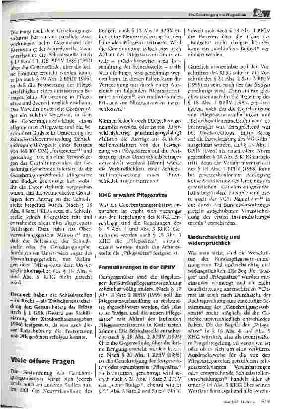 Vorschauseite 2: Die Genehmigung von Pflegesätzen oder der Gegenstand der Genehmigung nach § 18 KHG, § 20 BPflV