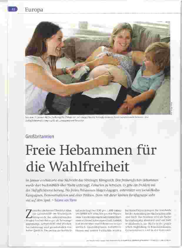 Vorschauseite 1: Freie Hebammen für die Wahlfreiheit