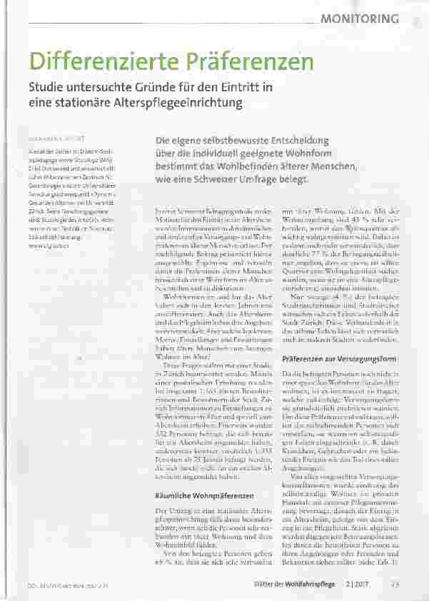 Vorschauseite 1: Differenzierte Präferenzen