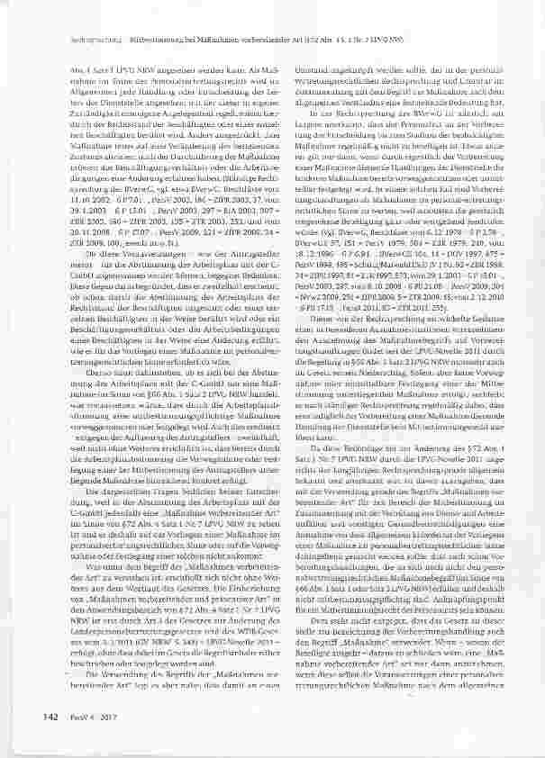 Vorschauseite 2: Mitbestimmung bei Maßnahmen vorbereitender Art (§72 Abs. 4 S. 1 Nr. 7 LPVG NW)