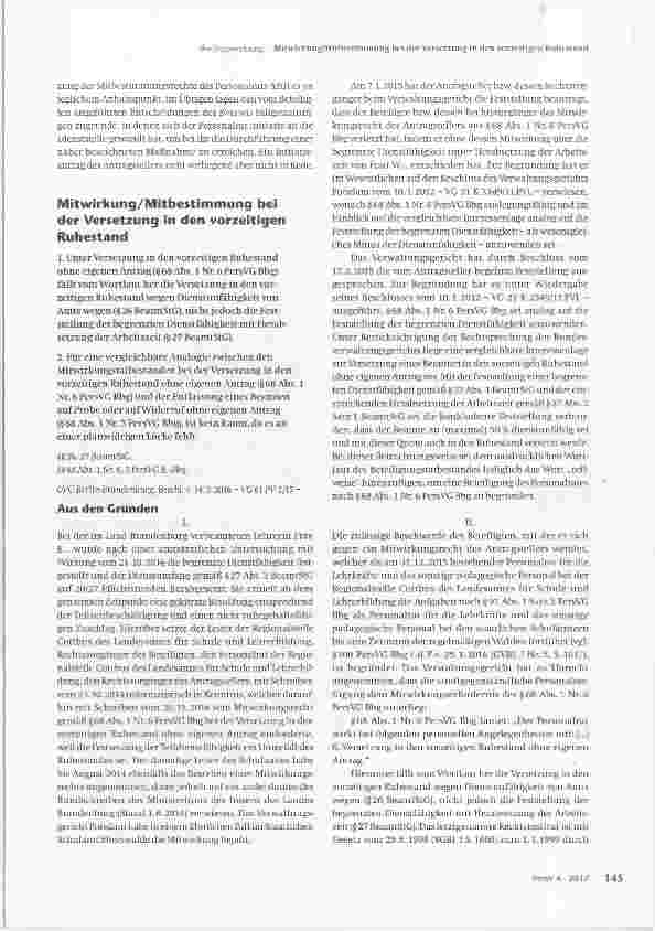 Vorschauseite 5: Mitbestimmung bei Maßnahmen vorbereitender Art (§72 Abs. 4 S. 1 Nr. 7 LPVG NW)