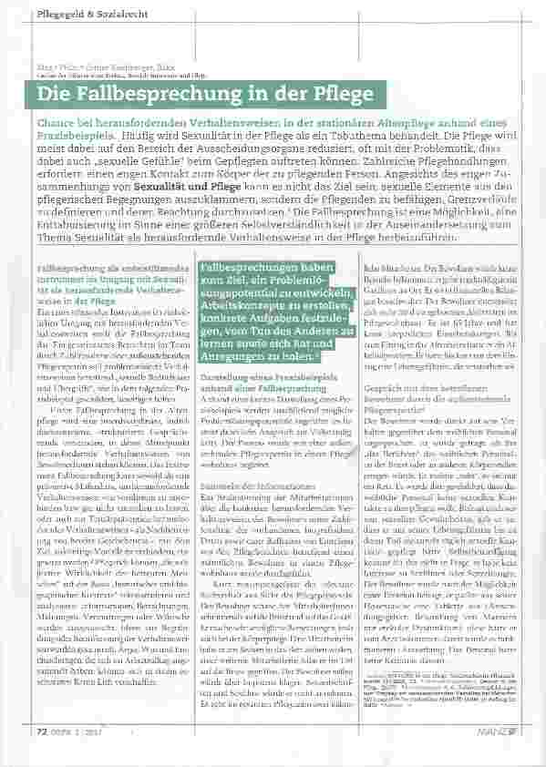 Vorschauseite 1: Die Fallbesprechung in der Pflege