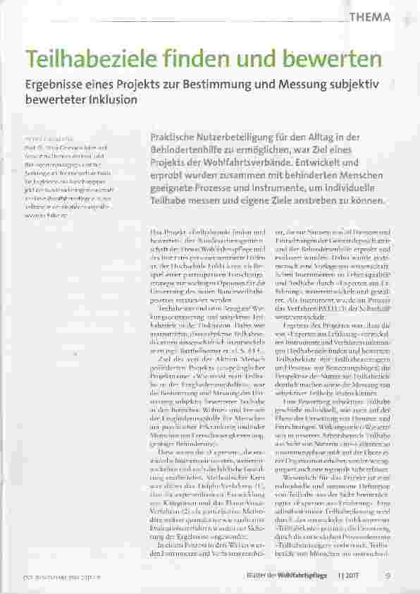 Vorschauseite 1: Teilhabeziele finden und bewerten