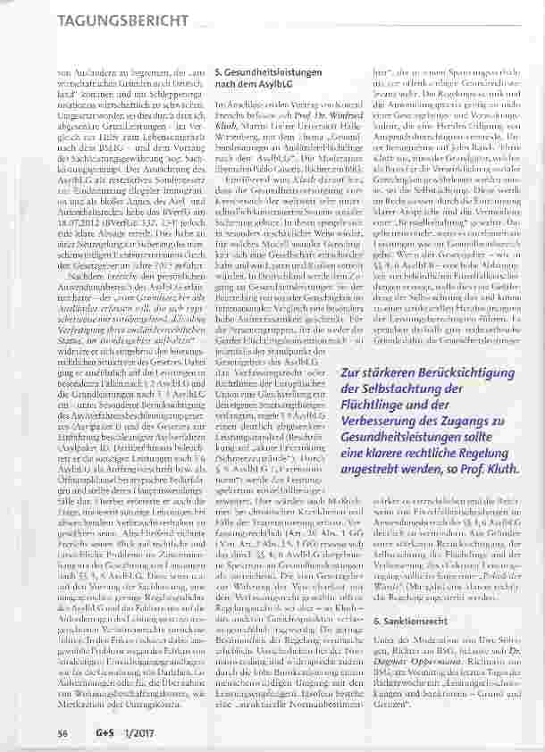 Vorschauseite 4: „Flüchtlinge und Sozialrecht“: Bericht von der 48. Richterwoche