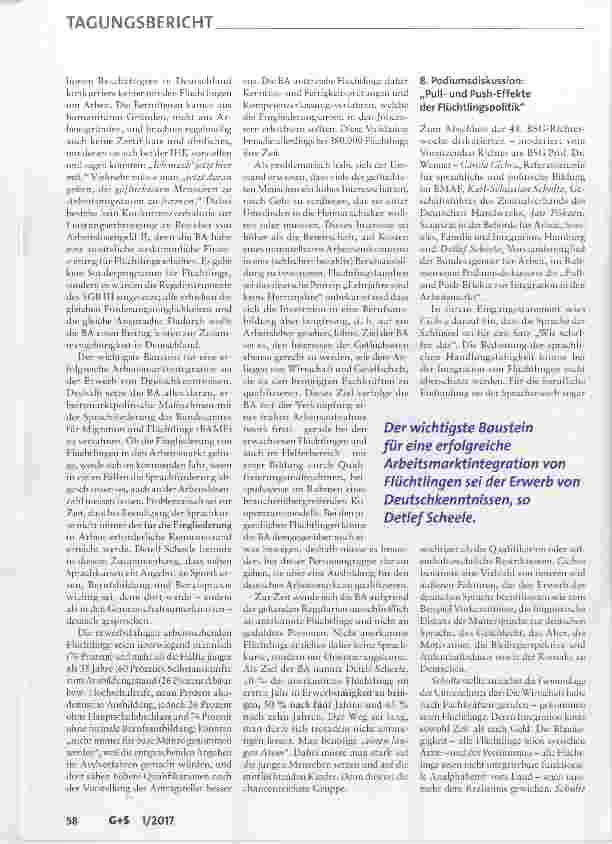 Vorschauseite 6: „Flüchtlinge und Sozialrecht“: Bericht von der 48. Richterwoche