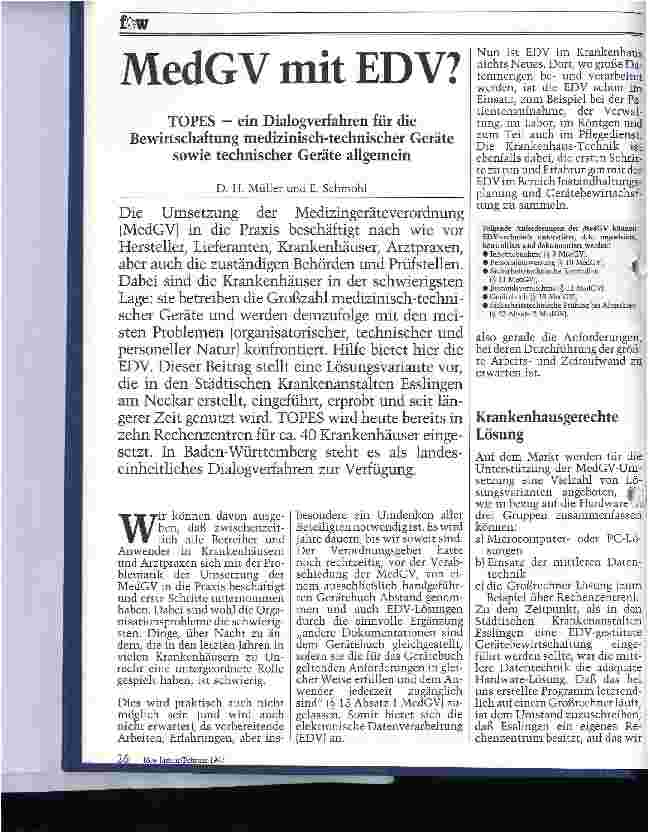 Vorschauseite 1: MedGV mit EDV?
