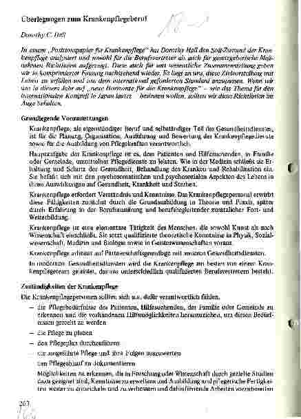 Vorschauseite 1: Überlegungen zum Krankenpflegeberuf