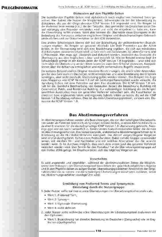 Vorschauseite 5: ICNP Version 1.0: Erstellung der deutschen Übersetzung mittels OpenSource-Verfahren
