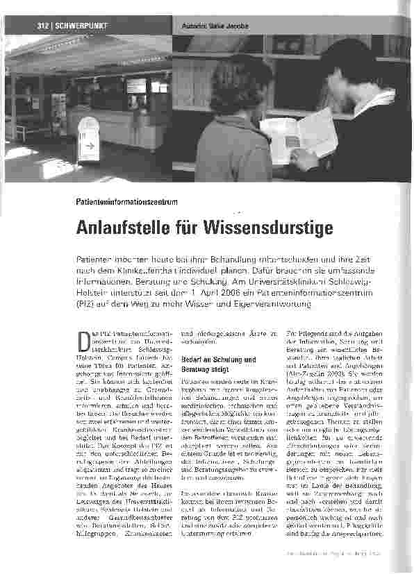 Vorschauseite 1: Anlaufstelle für Wissensdurstige