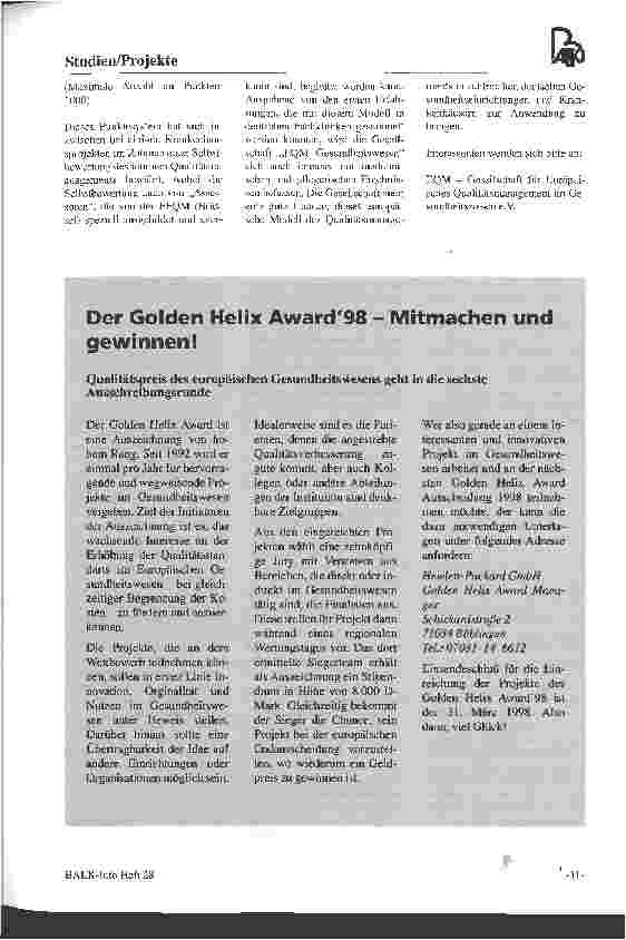 Vorschauseite 2: Ein Modell, das auch für Deutschland gut ist Das europäische EFQM-System zur Selbstbewertung des Qualitätsmanagements in Krankenhäusern hat sich bewährt