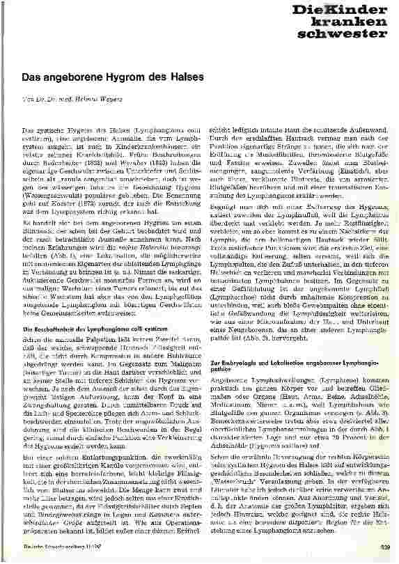 Vorschauseite 1: Das angeborene Hygrom des Halses