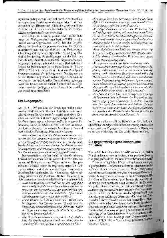 Vorschauseite 3: Zur Problematik der Pflege von geistig behinderten erwachsenen Menschen im Allgemeinkrankenhaus