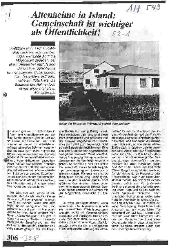 Vorschauseite 1: Altenheime in Island: Gemeinschaft ist wichtiger als Öffentlichkeit!