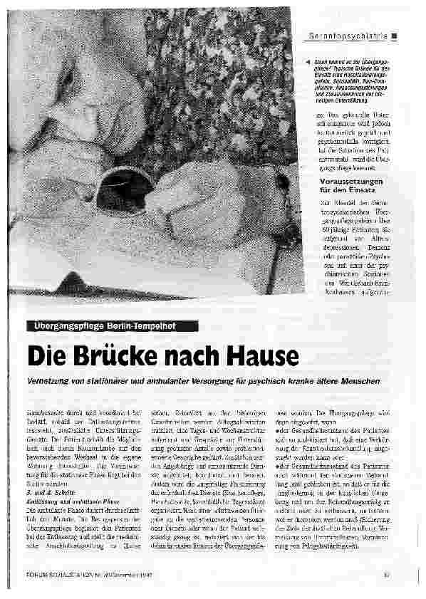 Vorschauseite 1: Die Brücke nach Hause Übergangspflege Berlin-Tempelhof