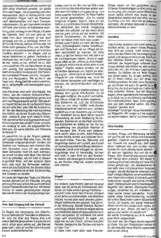 Vorschauseite 3: Die Pflege von Aids-Kranken