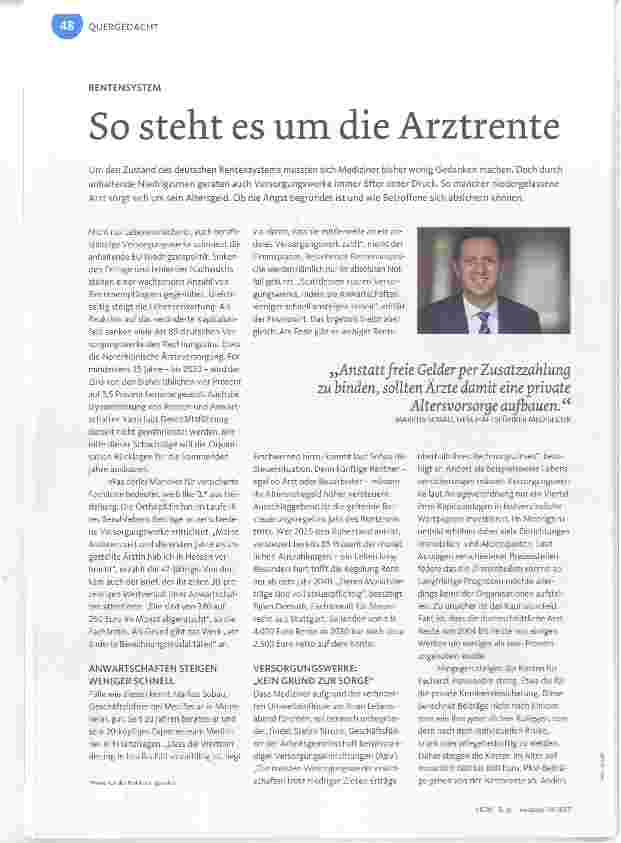 Vorschauseite 1: So steht es um die Arztrente