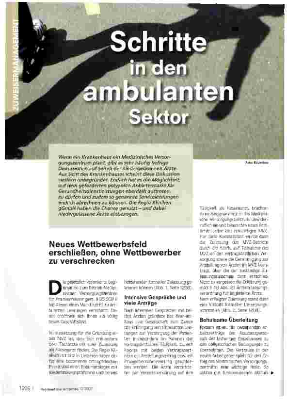 Vorschauseite 1: Schritte in den ambulanten Sektor