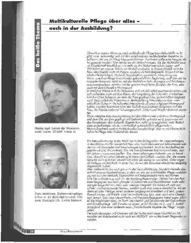 Vorschauseite 1: Multikulturelle Pflege über alles - auch in der Ausbildung?