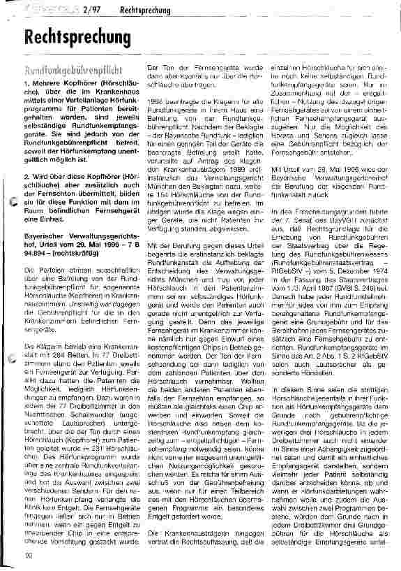 Vorschauseite 1: Rundfunkgebührenpflicht