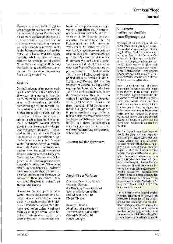Vorschauseite 5: Chemotherapie kolorektaler Karzinome