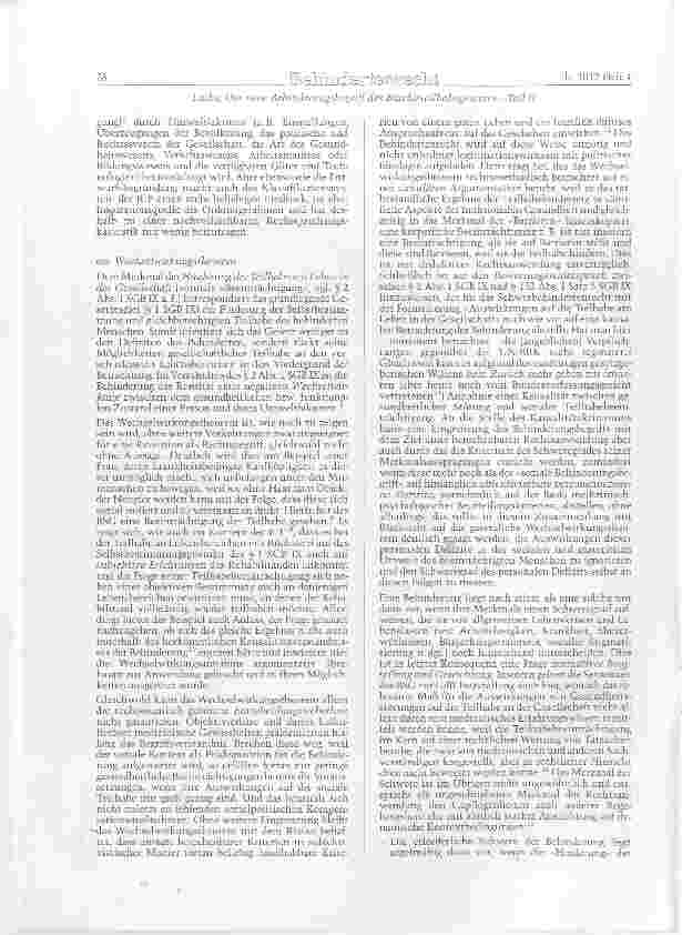 Vorschauseite 2: Der neue Behinderungsbegriff des Bundesteilhabegesetzes(§ 2 Abs. 1 SGB K) Teiln