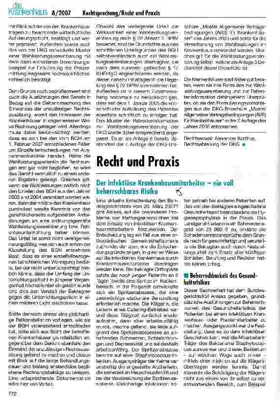 Vorschauseite 3: Einwand der unzulässigen Rechtsausübung bei Wahlleistungsvereinbarungen
