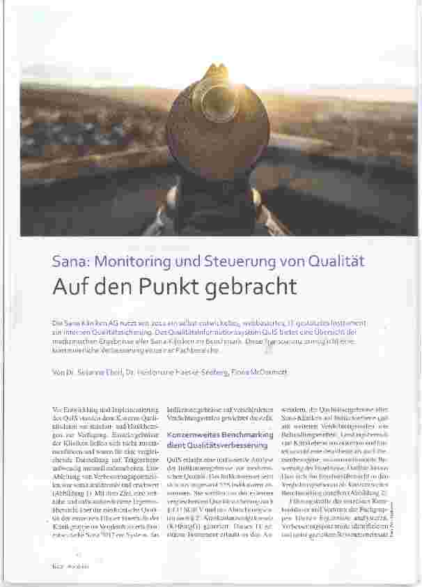 Vorschauseite 1: Sana: Monitoring und Steuerung von Qualität Auf den Punkt gebracht