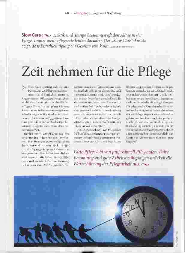 Vorschauseite 1: Zeit nehmen für die Pflege