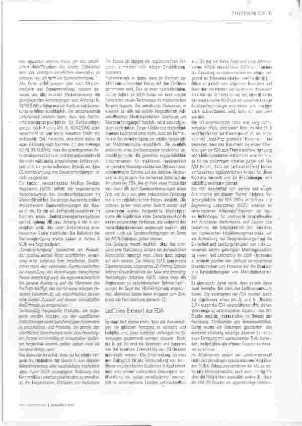 Vorschauseite 2: Prüfung individualisierter additiv hergestellter Medizinprodukte