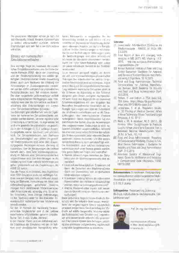 Vorschauseite 4: Prüfung individualisierter additiv hergestellter Medizinprodukte