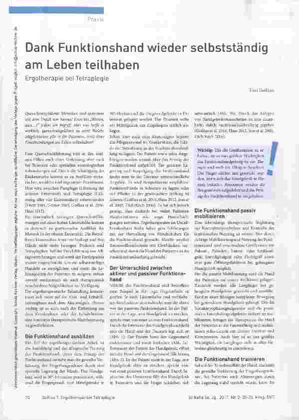 Vorschauseite 1: Dank Funktionshand wieder selbstständig am Leben teilhaben