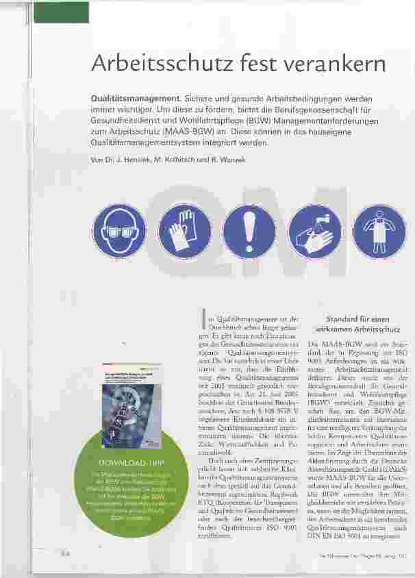 Vorschauseite 1: Arbeitsschutz fest verankern