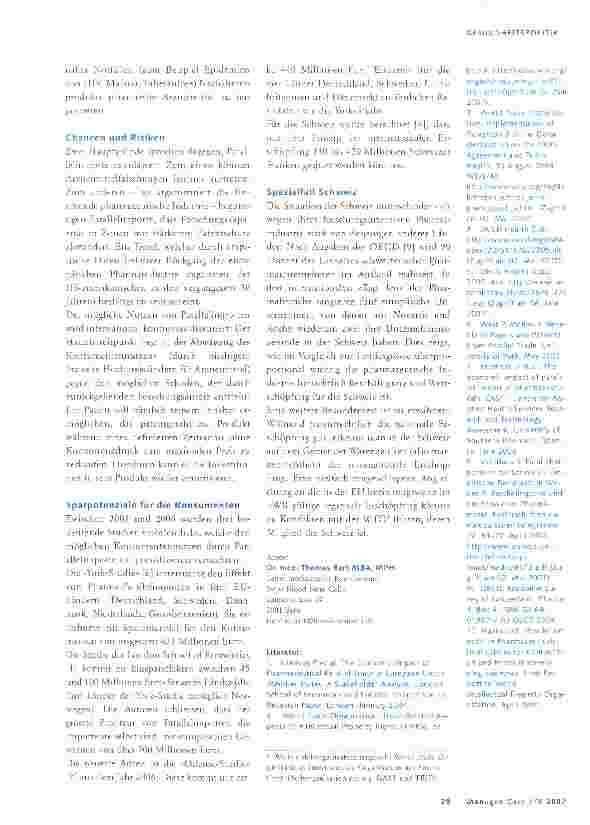 Vorschauseite 3: Pharma-Parallelimporte: Hintergrund