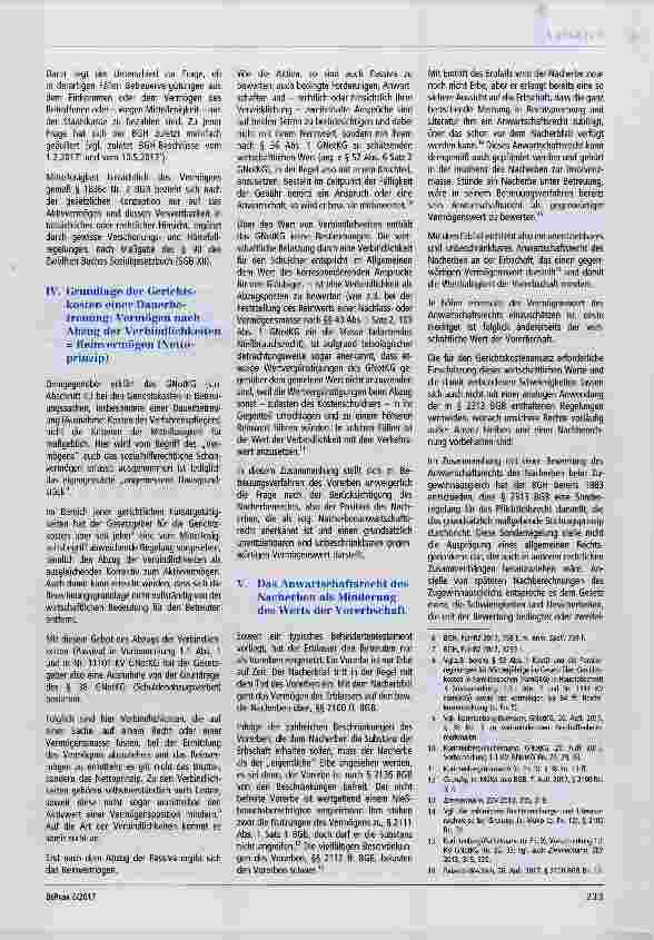 Vorschauseite 2: Behindertentestament und kostenrechtlicher Wert einer Vorherrschaft Anmerkung zu LG Augsburg, Beschluss vom 6.4.2017 51 T 258/17, BtPrax 2017, 249 (in dieser Ausgabe)