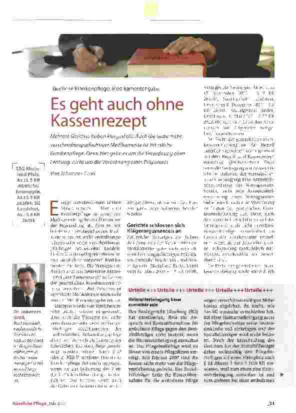 Vorschauseite 1: Es geht auch ohne Kassenrezept