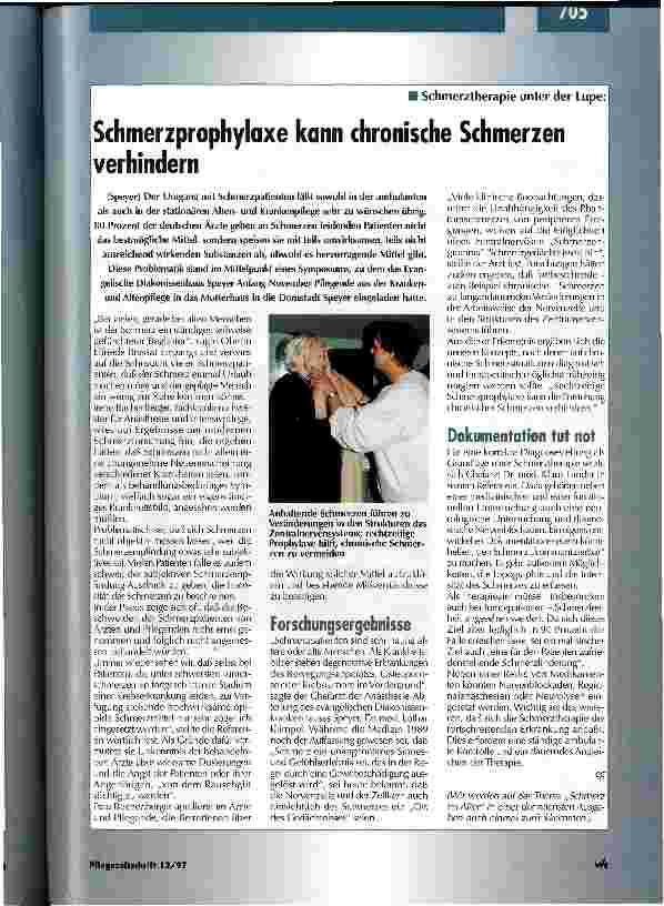 Vorschauseite 1: Schmerzprophylaxe kann chronische Schmerzen verhindern