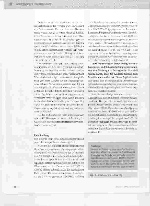 Vorschauseite 2: MRSA-Screening bei vorinfizierten Patienten