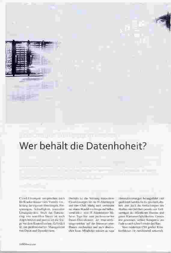 Vorschauseite 1: Wer behält die Datenhoheit?
